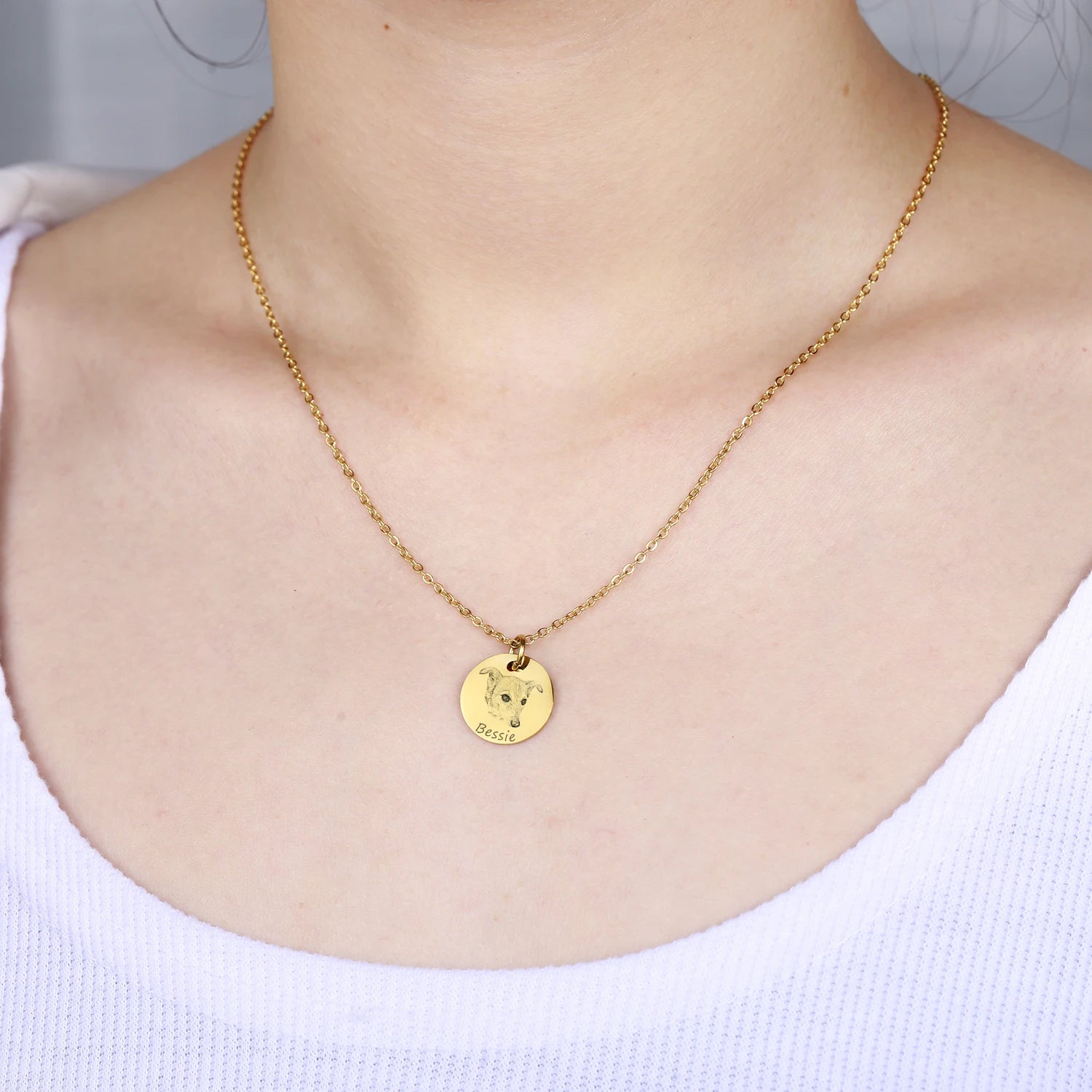 collier gravé chien 