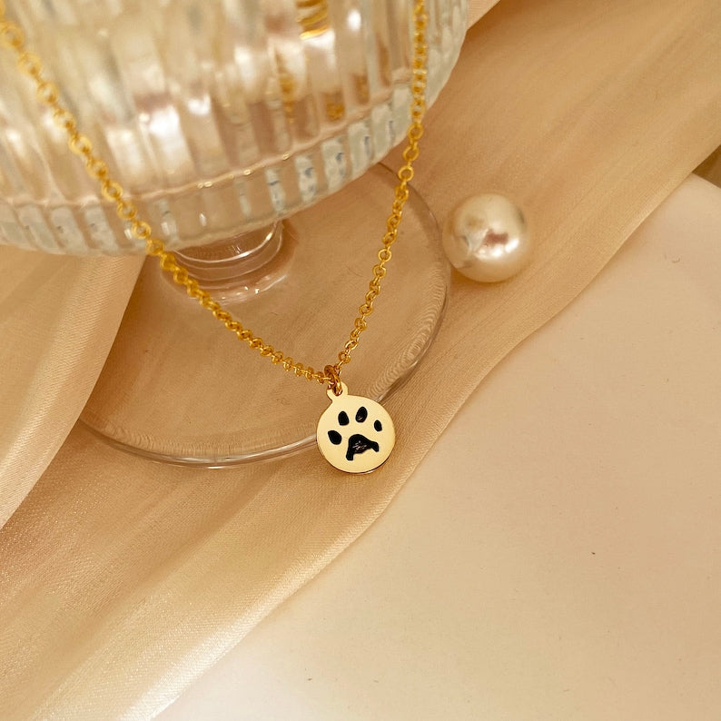 Collier personnalisé avec gravure empreinte de patte CODY | My Bestpet™  en acier inoxydable