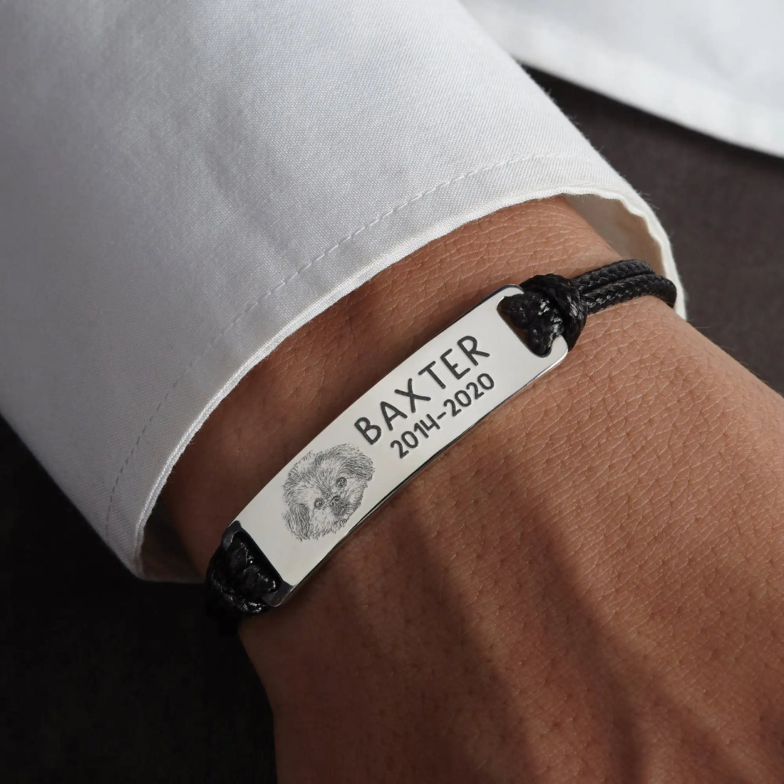 Bracelet personnalisé avec gravure animal | My Bestpet™ MILO en acier inoxydable