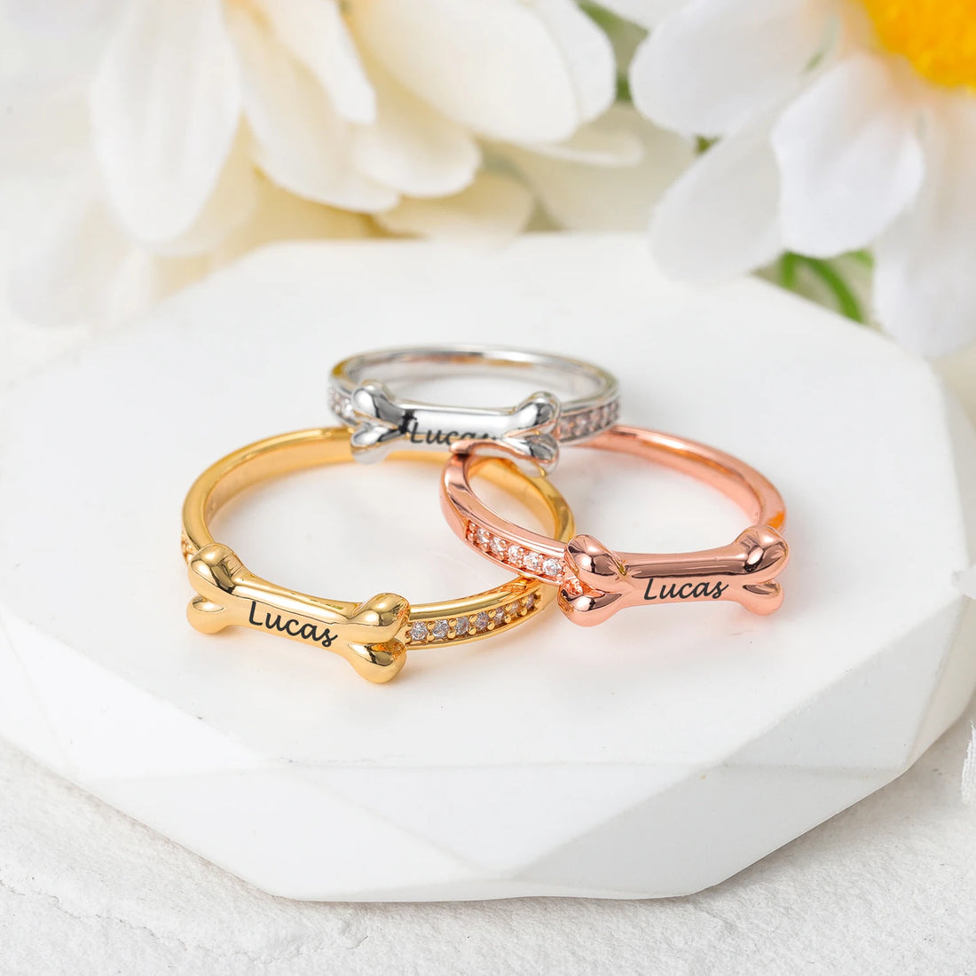 bague personnalisée nom chien 