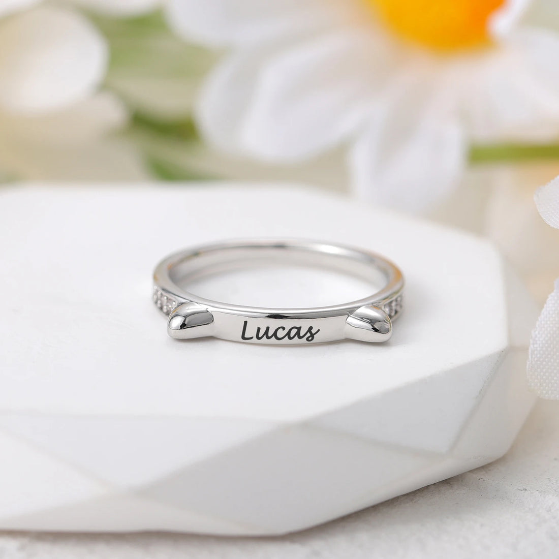 bague personnalisée pour amoureux des chats