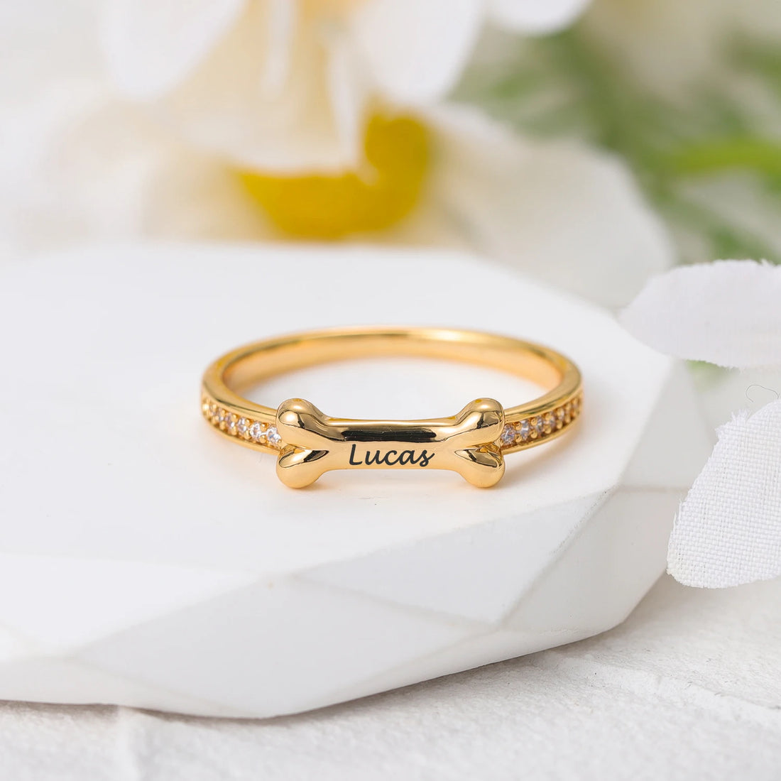 bague personnalisée nom chien 