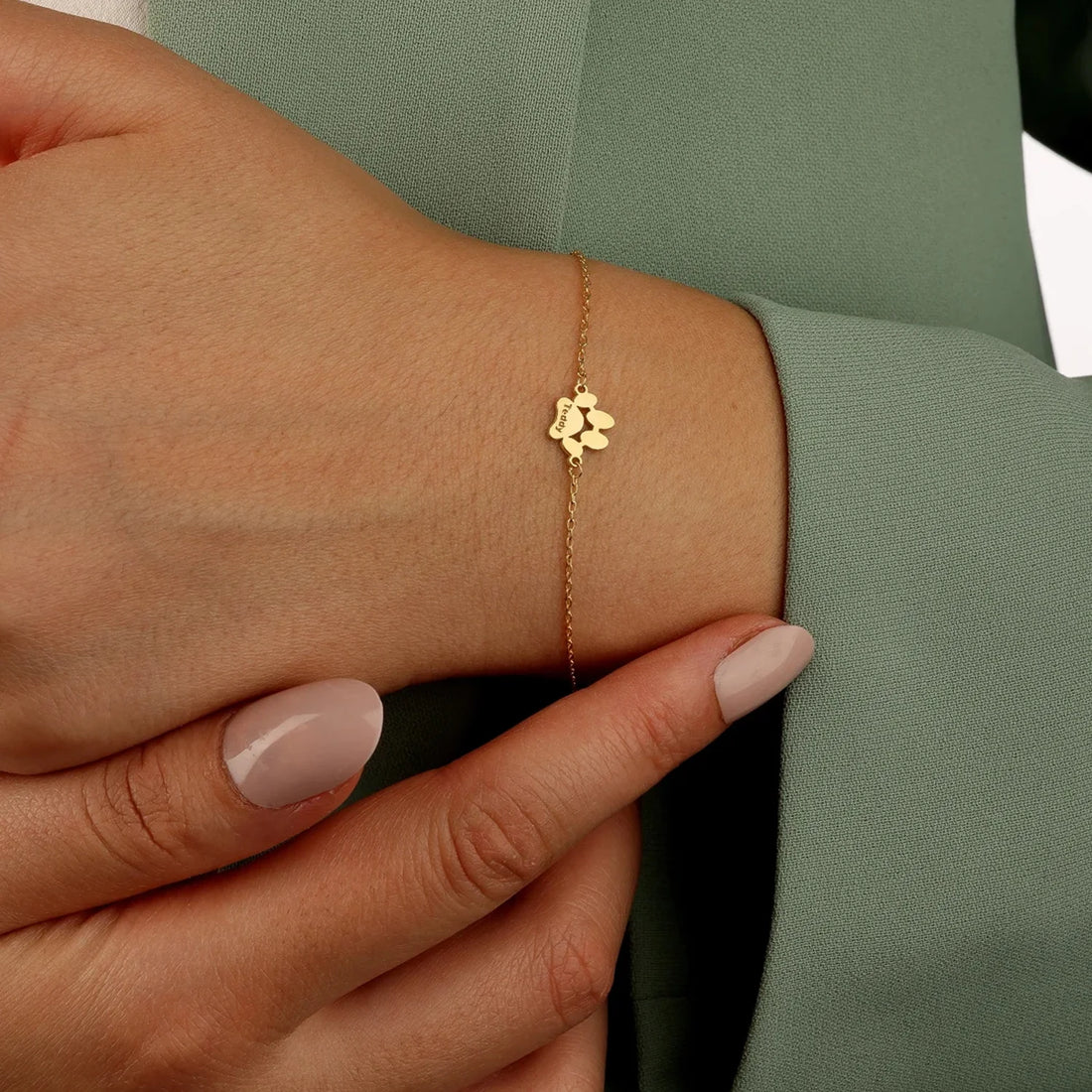 bracelet personnalisé gravé animal patte