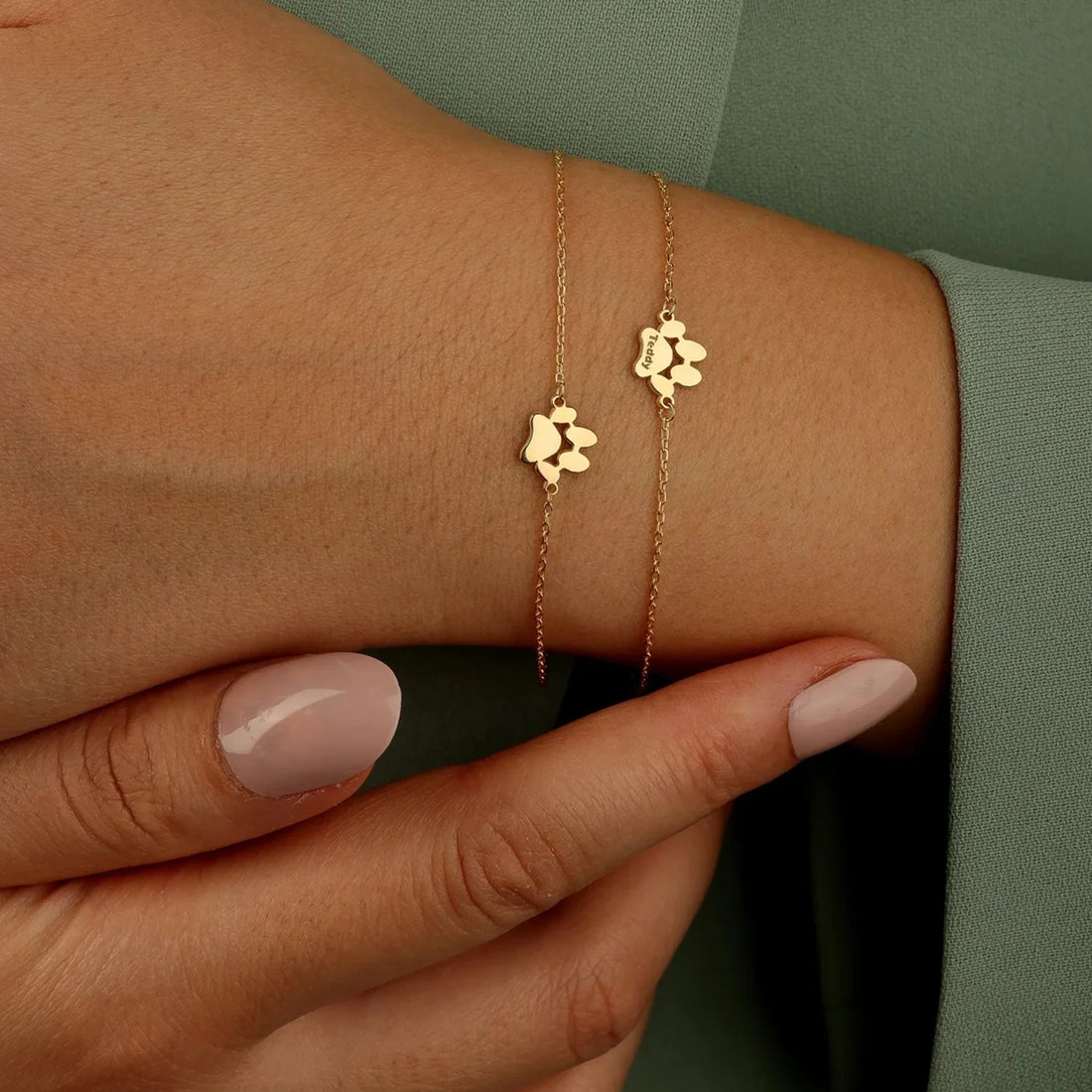 bracelet personnalisé gravé animal patte