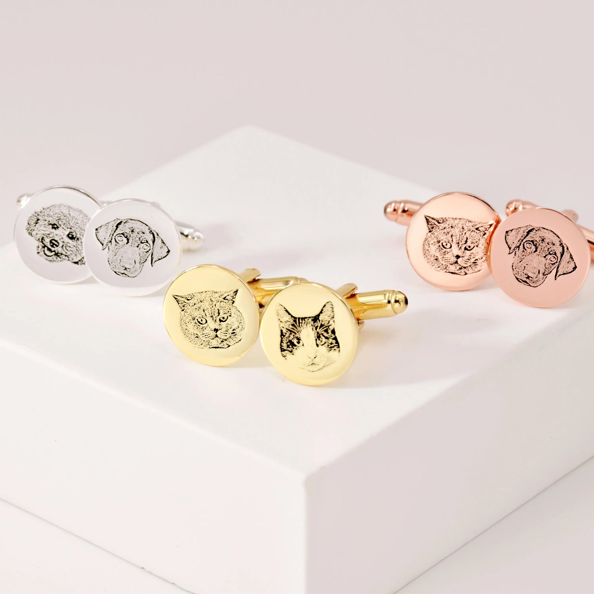 Boutons de manchette gravées animal de compagnie VITO