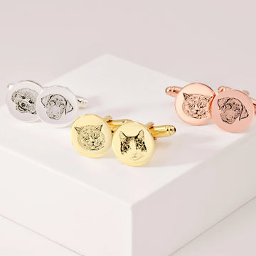 Boutons de manchette gravées animal de compagnie VITO